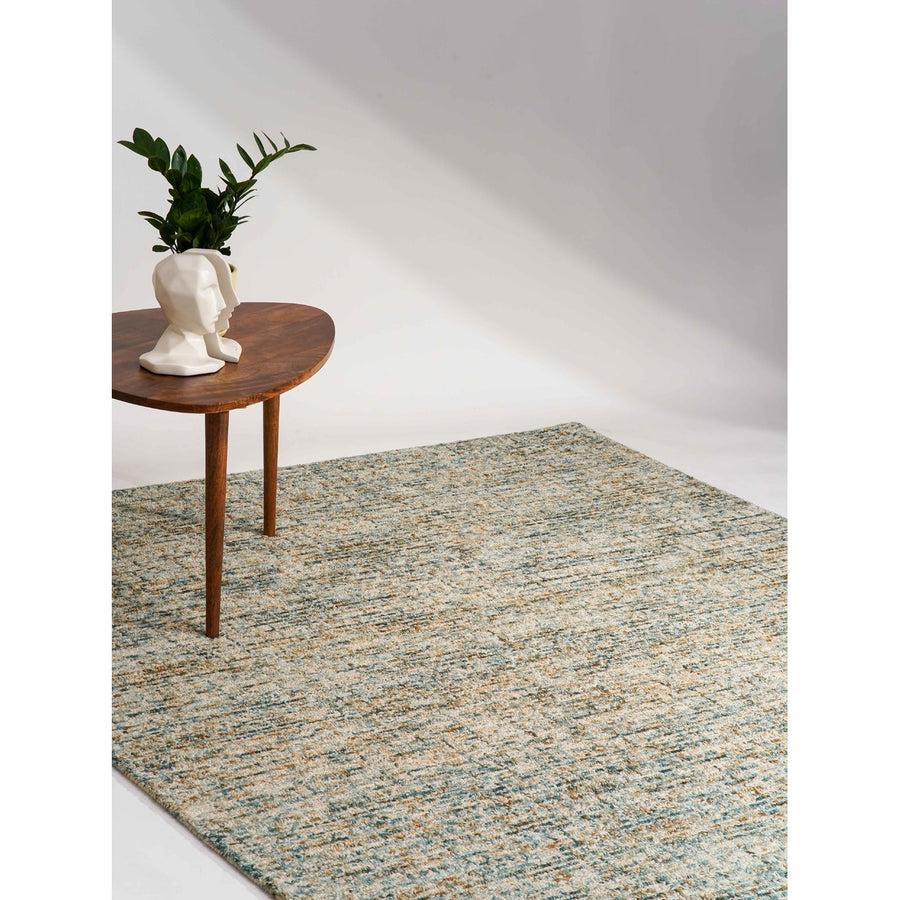 Hand Tufted Wool Area Rug Blue Beige KWC111 Soft High-Pile Eco-Friendly Image 1