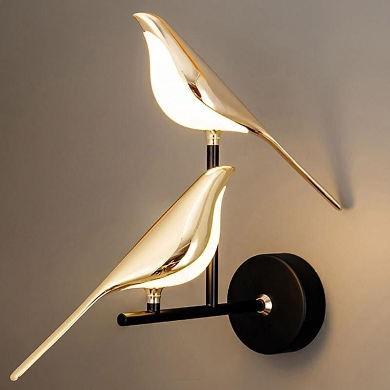 LED Golden Bird Wall Lamp Image 2