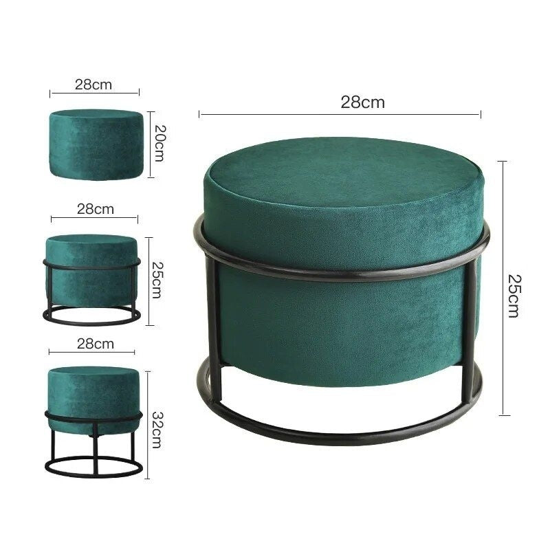 Adjustable Nordic Luxury Flannel Stool Image 4