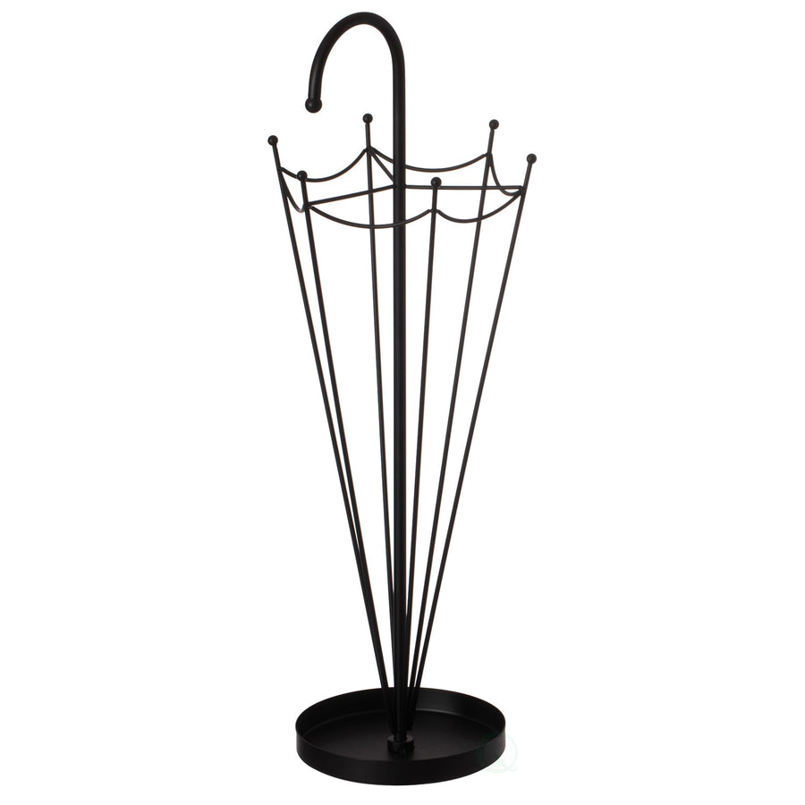 Black Umbrella Holder Stand Metal Indoor Outdoor Organizer 28.25 Inch Tall Image 1