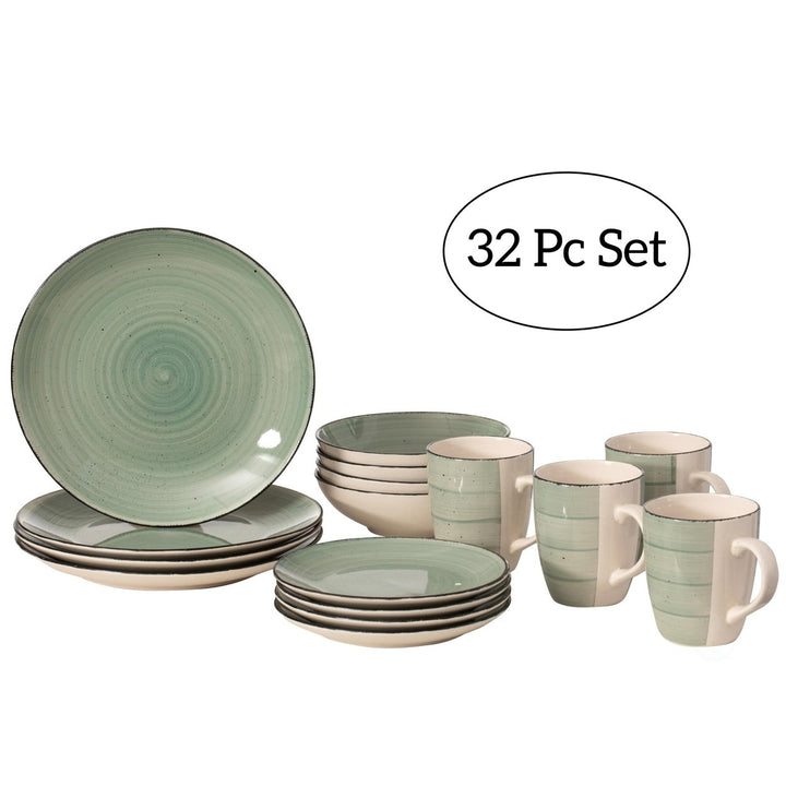 Spin Wash Dinnerware Set 16 Piece Chip Resistant Plates Mugs Bowls for 4 Image 10