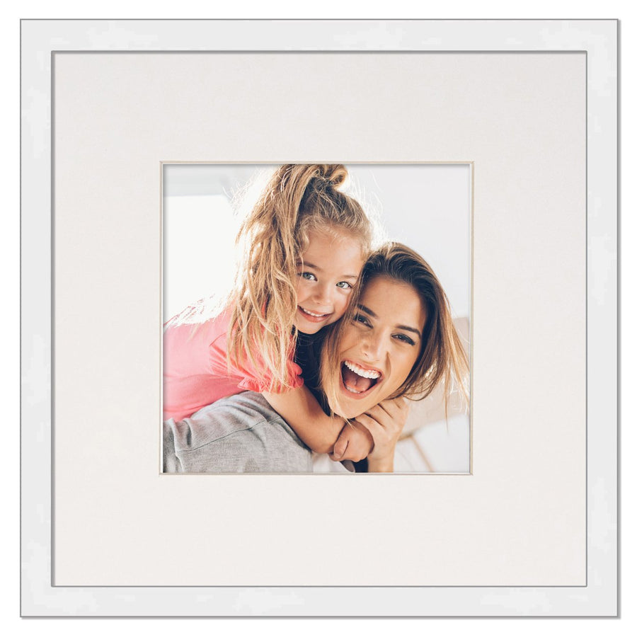 Modern White Frame with White Photo Mat, UV Acrylic Front, Foam Board Backing, 60 Sizes Available Image 1