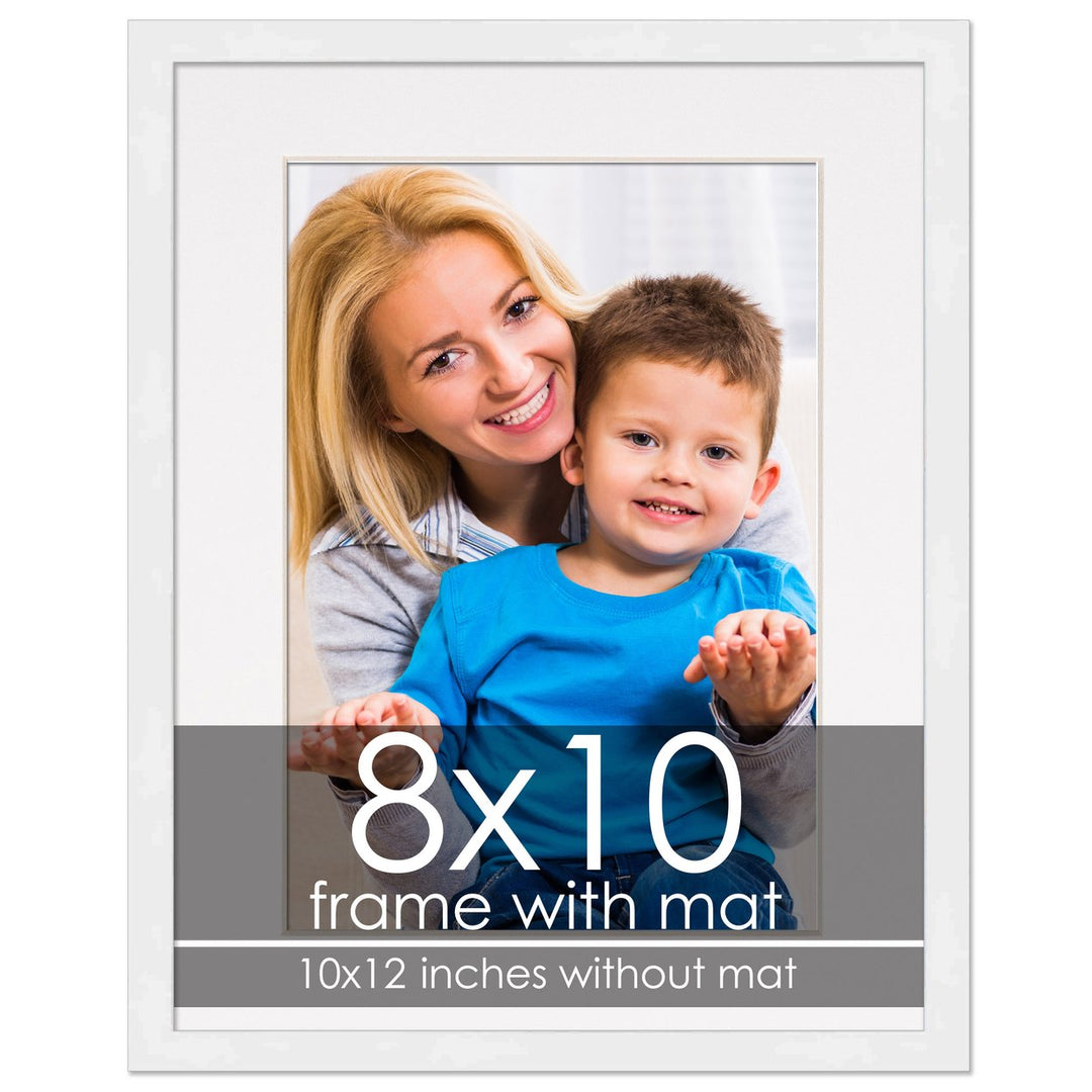 Modern White Frame with White Photo Mat, UV Acrylic Front, Foam Board Backing, 60 Sizes Available Image 3