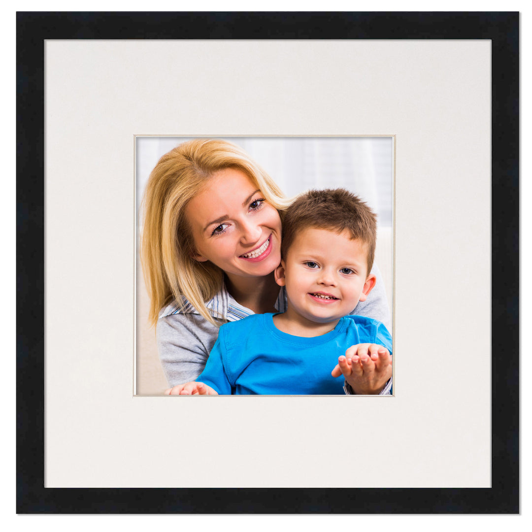 Modern Black Frame with White Photo Mat, UV Acrylic Front, Foam Board Backing, 60 Sizes Available Image 1