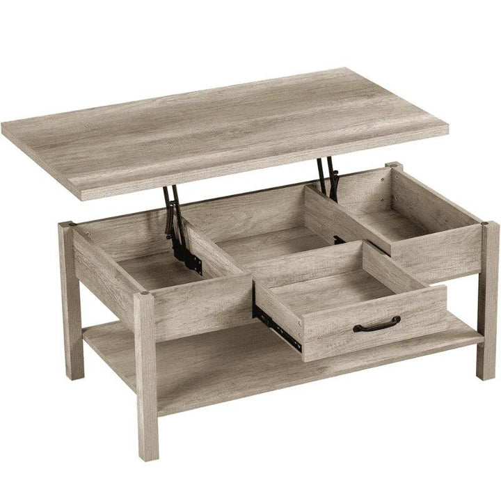 Versatile Lift-Top Coffee Table with Hidden Storage and Adjustable Height, Gray Image 2