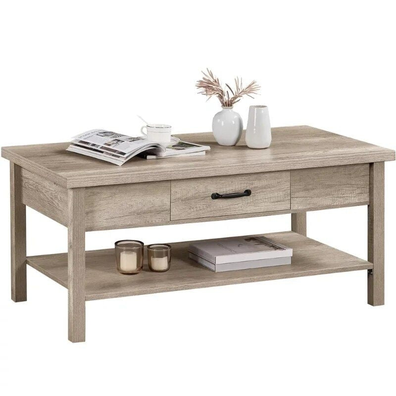 Versatile Lift-Top Coffee Table with Hidden Storage and Adjustable Height, Gray Image 3