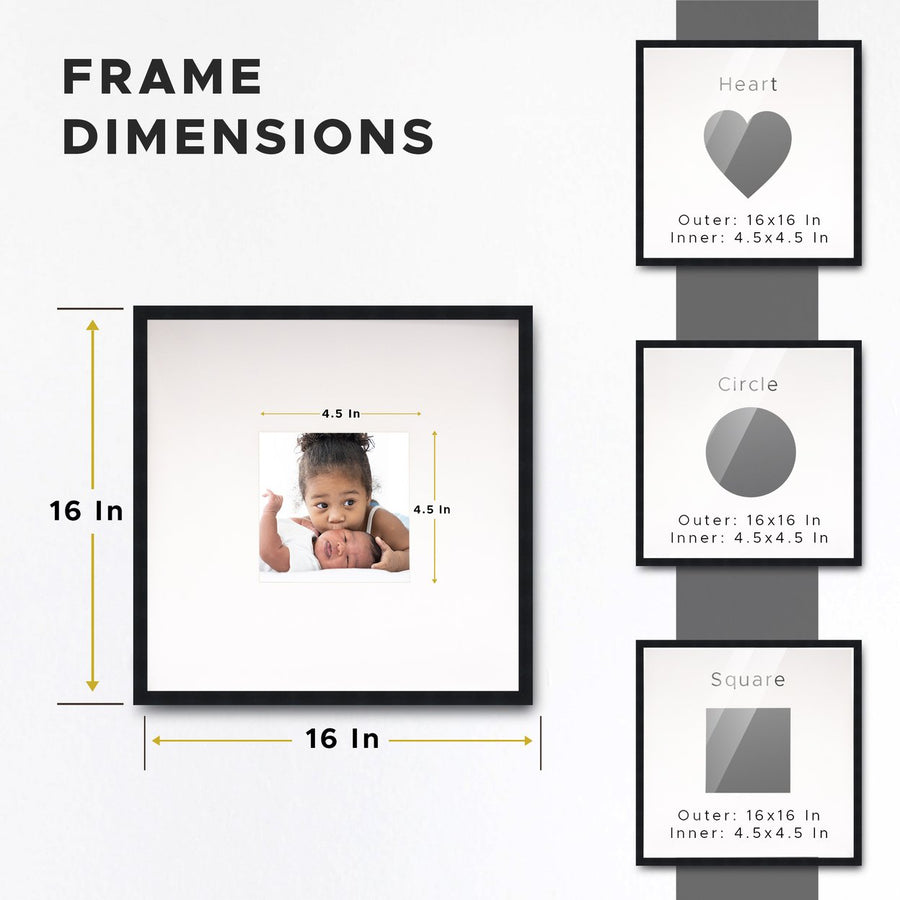 Autograph White Wood Frame with Squre Black Mat - Perfect for Event Signatures, Silver Marker Pens Included - 3 Sizes Image 1