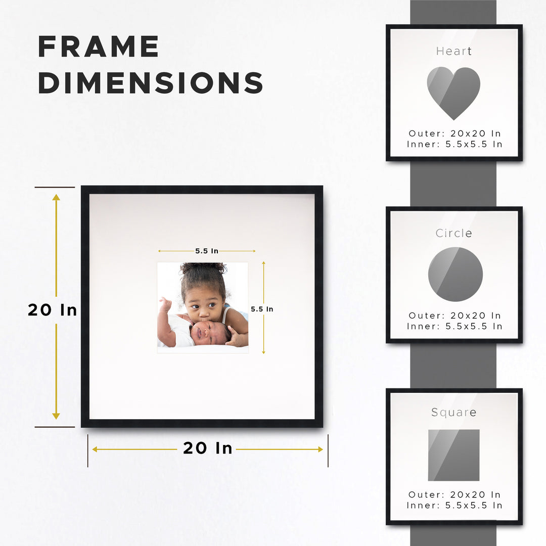 Autograph White Wood Frame with Squre Black Mat - Perfect for Event Signatures, Silver Marker Pens Included - 3 Sizes Image 1