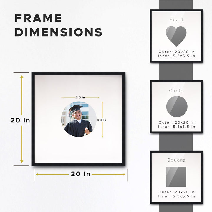 Autograph White Wood Frame with Circle Yellow Mat - Perfect for Event Signatures, Full-Color Pen Set Included - 3 Sizes Image 9