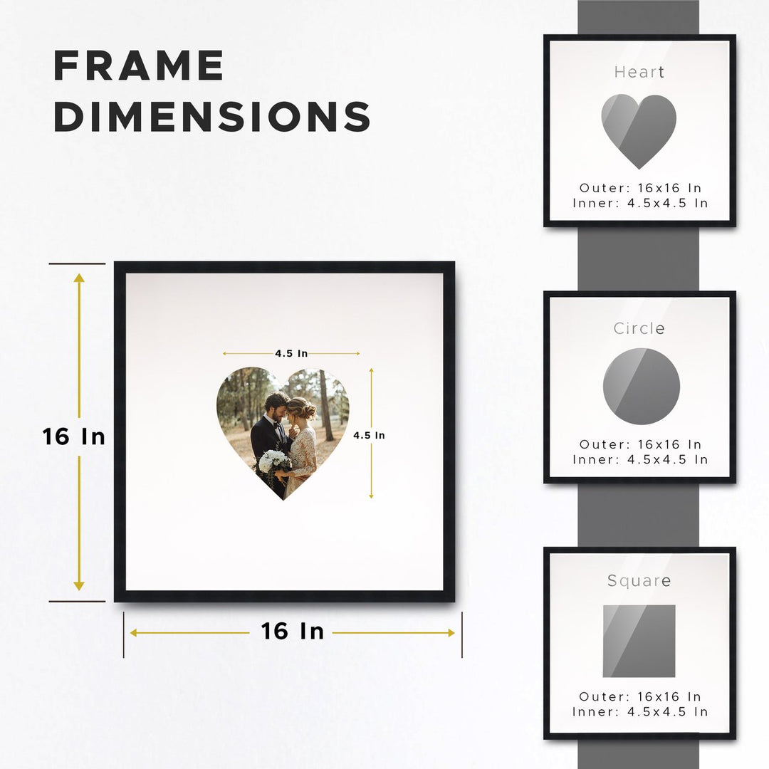 Autograph Black Wood Frame with Heart Black Mat - Perfect for Event Signatures, Silver Marker Pens Included - 3 Sizes Image 1