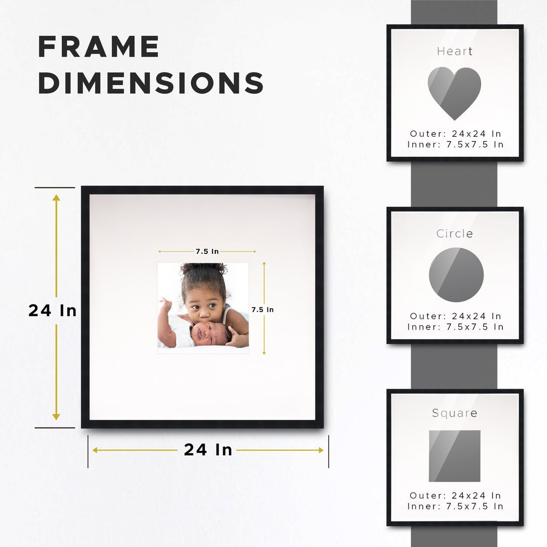 Autograph White Wood Frame with Squre Yellow Mat - Perfect for Event Signatures, Full-Color Pen Set Included - 3 Sizes Image 1