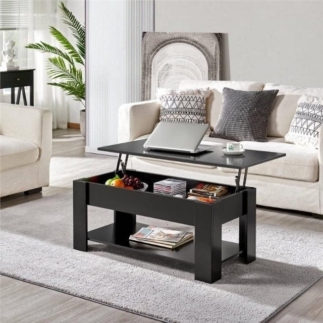 Sleek 38.6 Lift Top Coffee Table with Storage Image 1