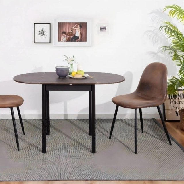 Chic Extendable Oval Drop Leaf Dining Image 1