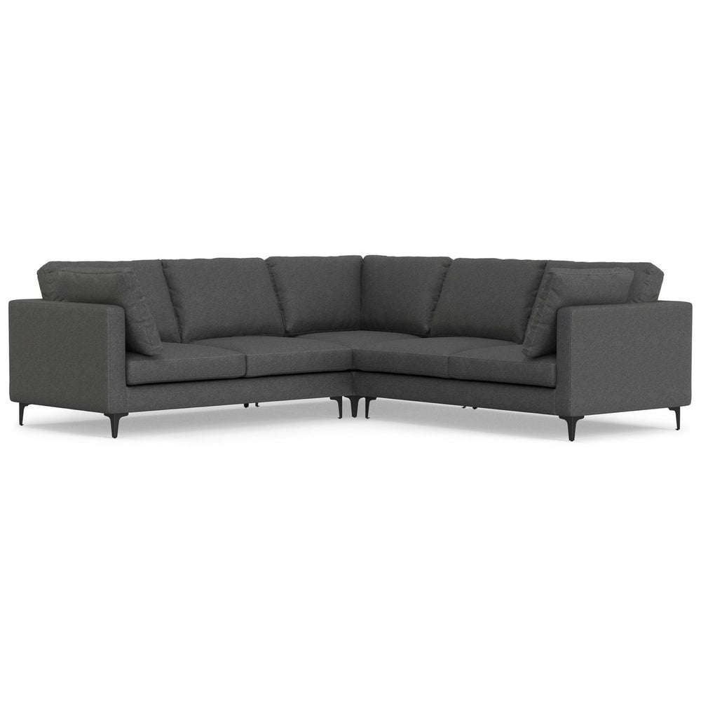 Ava Mid Century Corner Sectional Sofa L-Shaped Performance Fabric Stain-Repellent Image 2