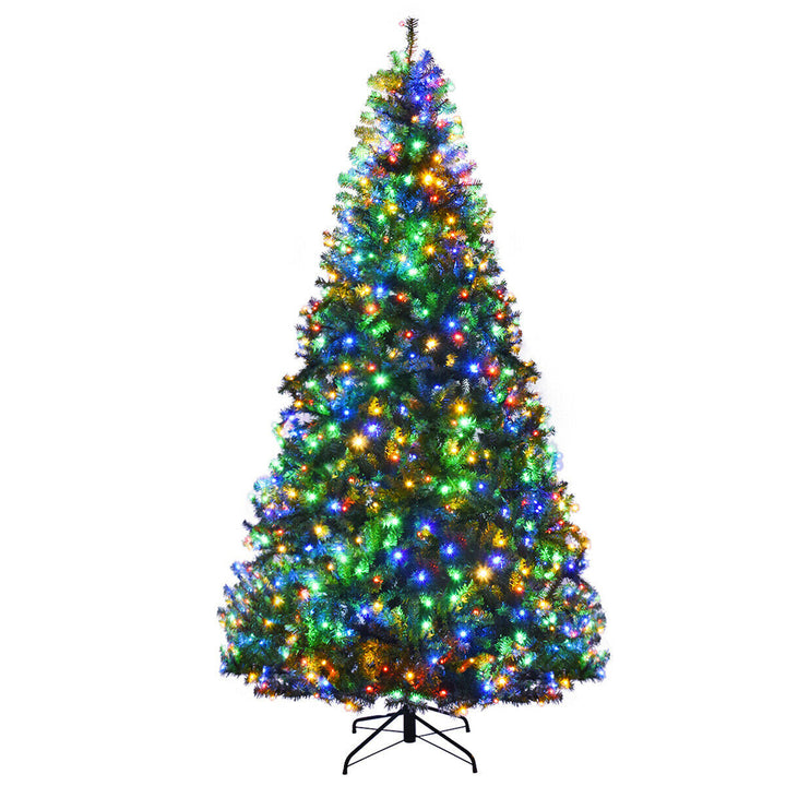 5-9FT Pre-Lit Christmas Tree Hinged Artificial Tree w/ Metal Stand LED Lights Image 7