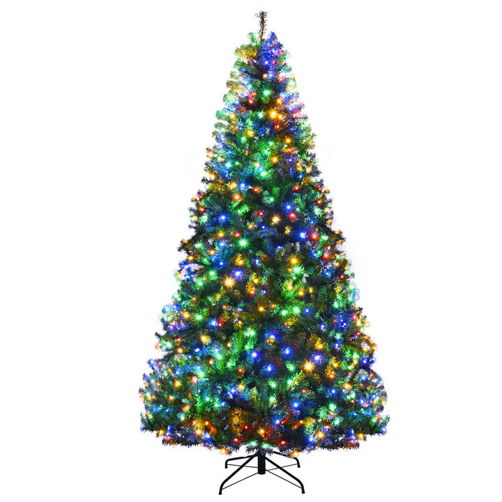 5-9FT Pre-Lit Christmas Tree Hinged Artificial Tree w/ Metal Stand LED Lights Image 1