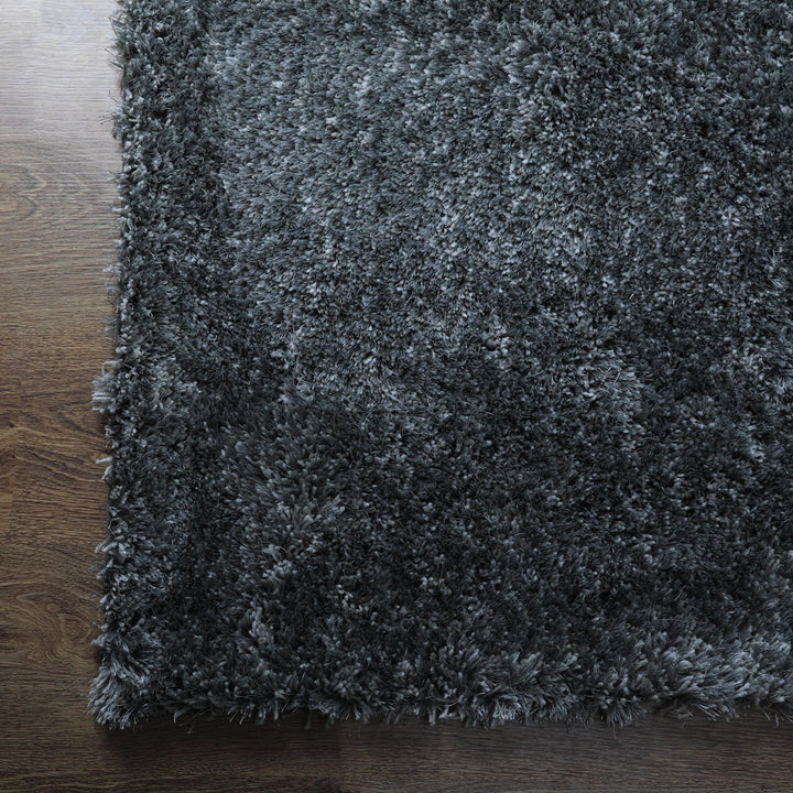 Rugsotic Hand Tufted Shag Area Rug 6x9 Geometric Black Silver Polyester K00018 Image 4