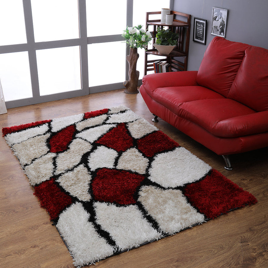 Rugsotic Hand Tufted Shag Area Rug Multicolor Polyester 5x7 Contemporary K00036 Image 1