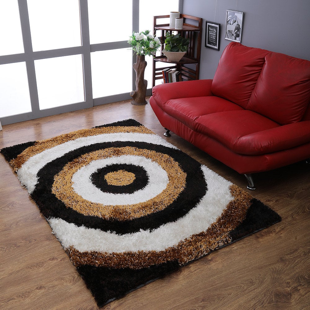 Rugsotic Hand-Tufted Shag Area Rug Multicolor Geometric Polyester K00082 5x7 Image 1