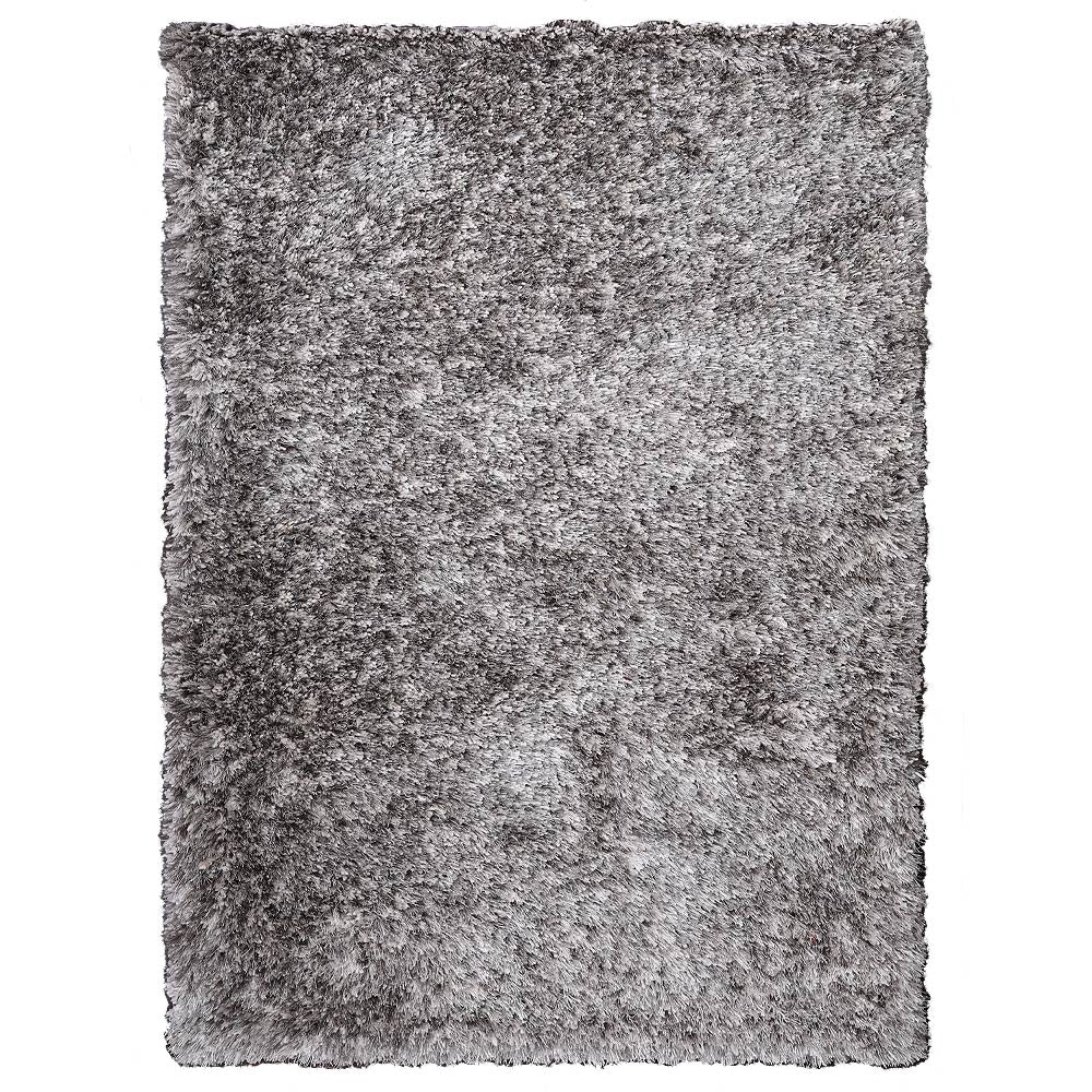 Rugsotic Hand Tufted Shag Area Rug Solid Gray White 5x7 Polyester K00111 Image 2