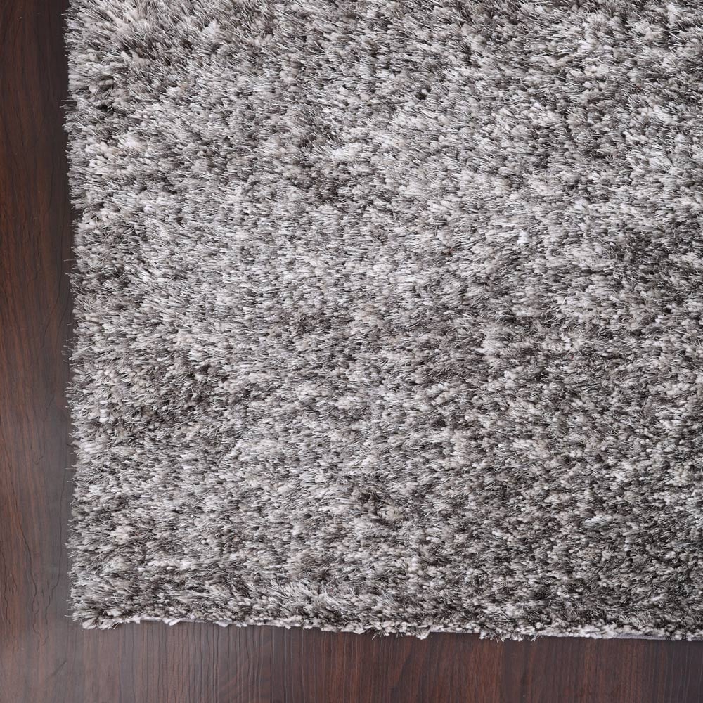 Rugsotic Hand Tufted Shag Area Rug Solid Gray White 5x7 Polyester K00111 Image 5