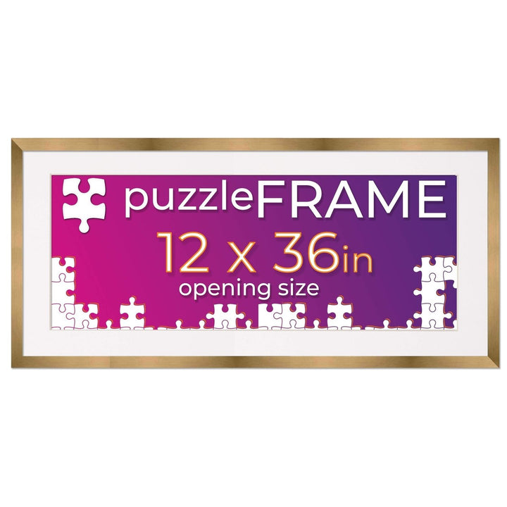 Bronze Wood Puzzle Frame Kit with Glue Sheets, White Mat, Backing, UV Acrylic - Available in 20 Popular Sizes Image 3