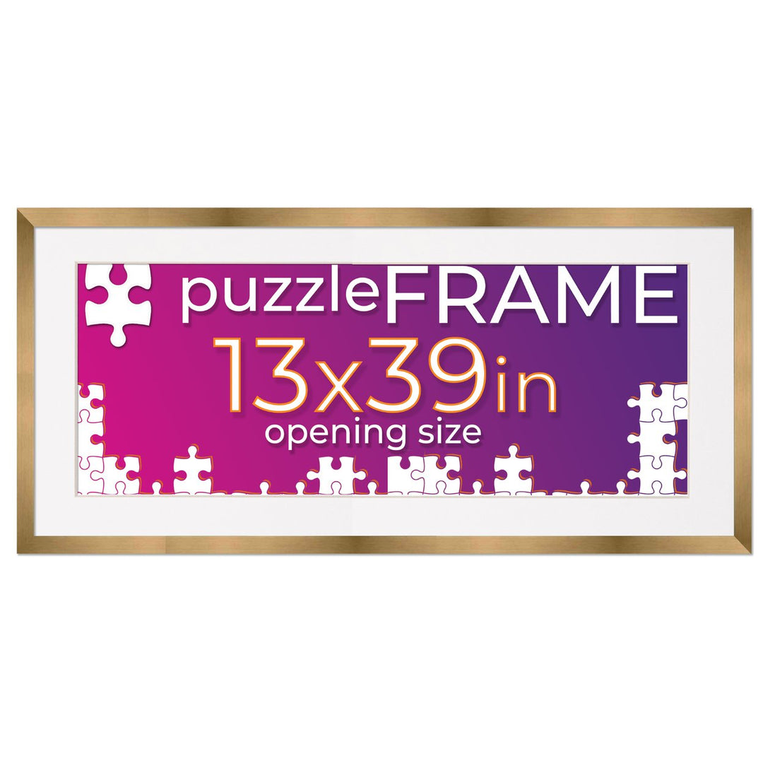 Bronze Wood Puzzle Frame Kit with Glue Sheets, White Mat, Backing, UV Acrylic - Available in 20 Popular Sizes Image 4