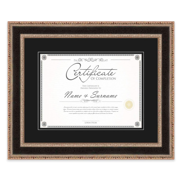 Silver Diploma Frame for Certificate, Acid-Free Black Mat, UV Acrylic, Backing, and Hanging Hardware, 8 Sizes Available Image 1