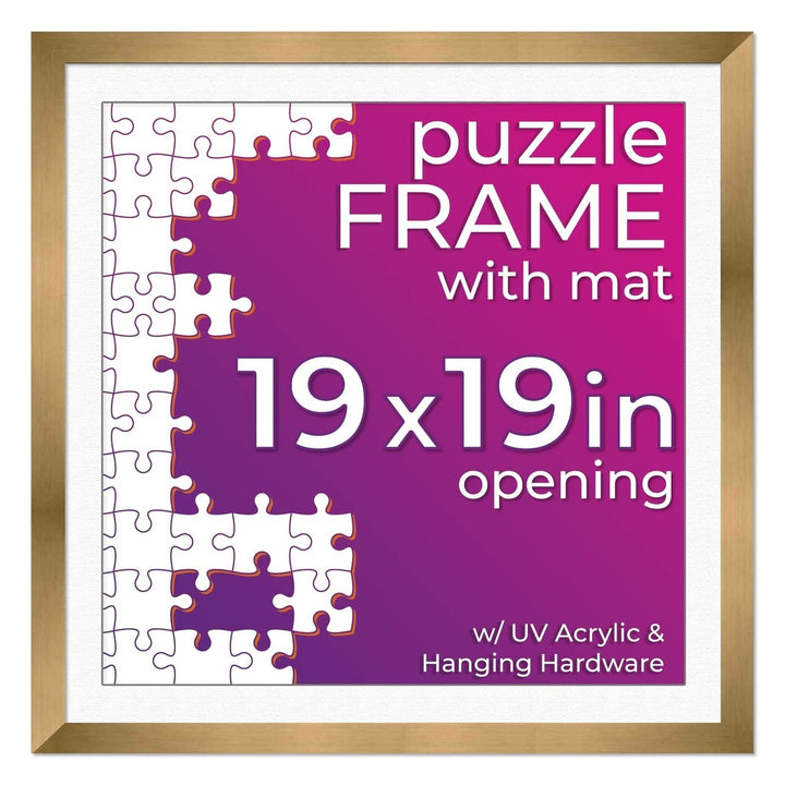 Bronze Wood Puzzle Frame Kit with Glue Sheets, White Mat, Backing, UV Acrylic - Available in 20 Popular Sizes Image 8