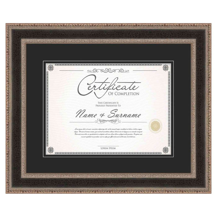 Silver Diploma Frame for Certificate, Acid-Free Black Mat, UV Acrylic, Backing, and Hanging Hardware, 8 Sizes Available Image 1