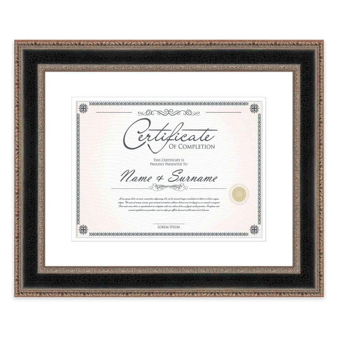 Silver Diploma Frame for Certificate, Acid-Free White Mat, UV Acrylic, Backing, and Hanging Hardware, 8 Sizes Available Image 1