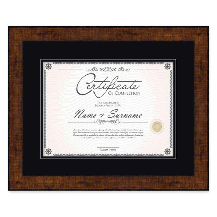 Antique Gold Diploma Frame for Certificate, Acid-Free Black Mat, UV Acrylic, Backing, and Hanging Hardware, 8 Sizes Image 1