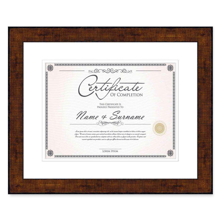 Antique Gold Diploma Frame for Certificate, Acid-Free White Mat, UV Acrylic, Backing, and Hanging Hardware, 8 Sizes Image 1