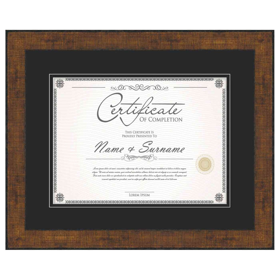 Antique Gold Diploma Frame for Certificate, Acid-Free Black Mat, UV Acrylic, Backing, and Hanging Hardware, 8 Sizes Image 1