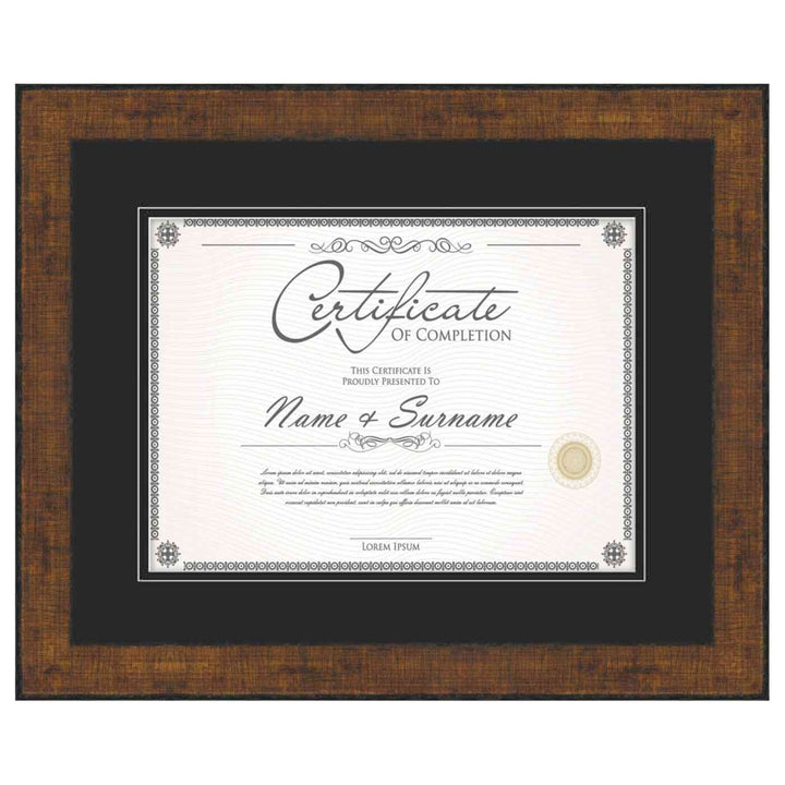 Antique Gold Diploma Frame for Certificate, Acid-Free Black Mat, UV Acrylic, Backing, and Hanging Hardware, 8 Sizes Image 1