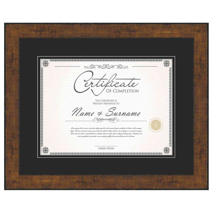 Antique Gold Diploma Frame for Certificate, Acid-Free Black Mat, UV Acrylic, Backing, and Hanging Hardware, 8 Sizes Image 7