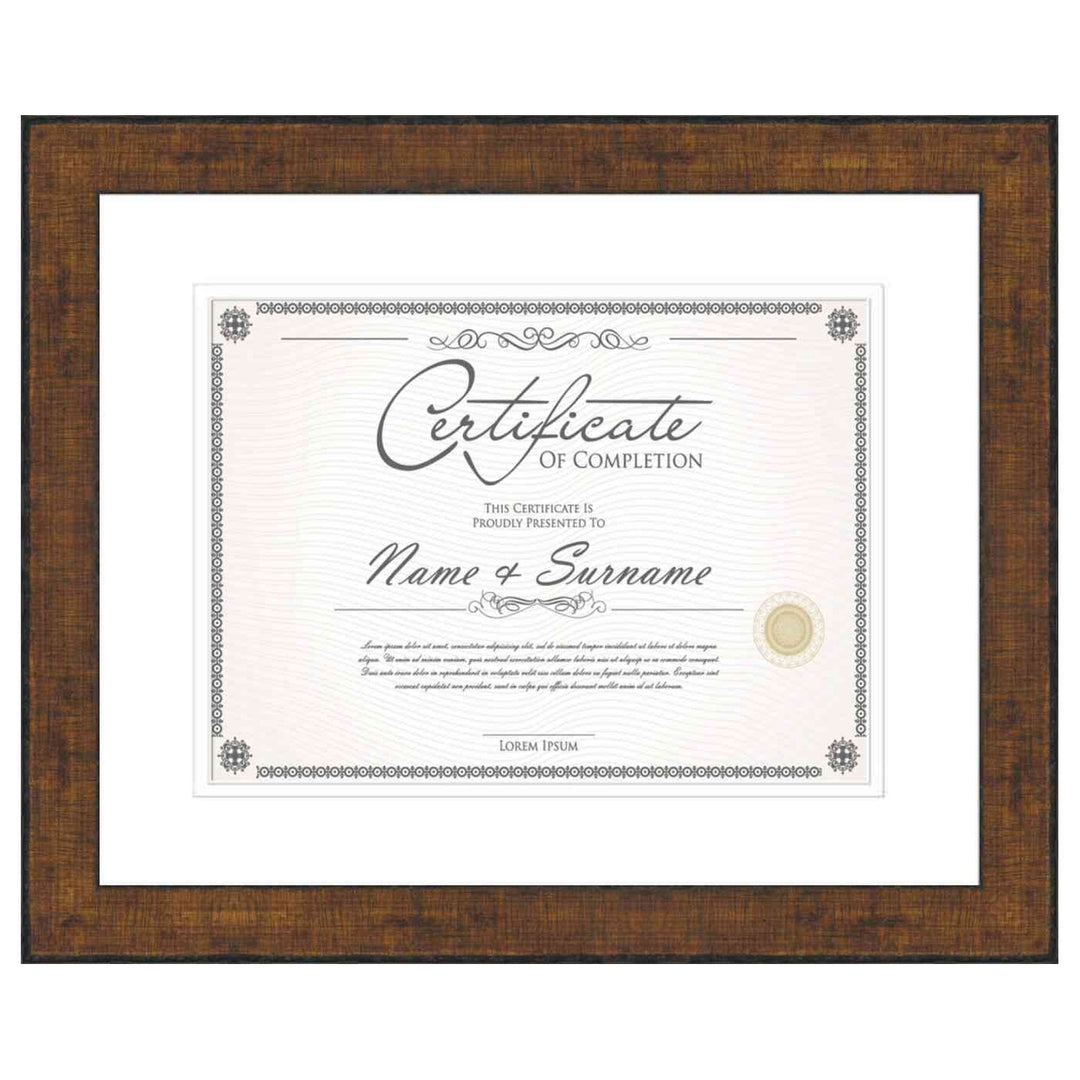 Antique Gold Diploma Frame for Certificate, Acid-Free White Mat, UV Acrylic, Backing, and Hanging Hardware, 8 Sizes Image 7