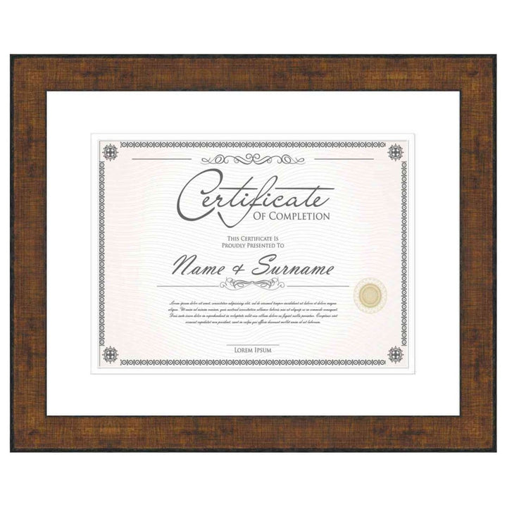 Antique Gold Diploma Frame for Certificate, Acid-Free White Mat, UV Acrylic, Backing, and Hanging Hardware, 8 Sizes Image 1