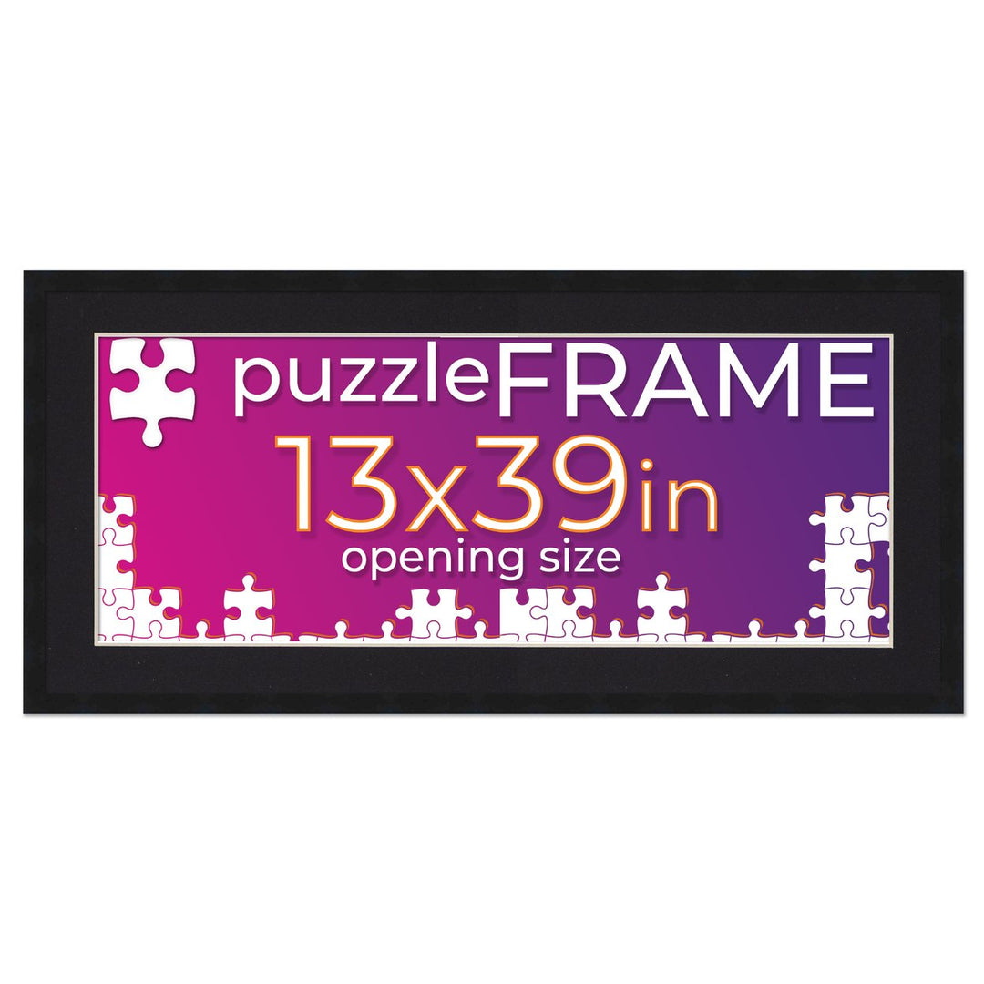 Black Wood Puzzle Frame Kit with Glue Sheets, Black Mat, Backing, UV Acrylic - Available in 20 Popular Sizes Image 5