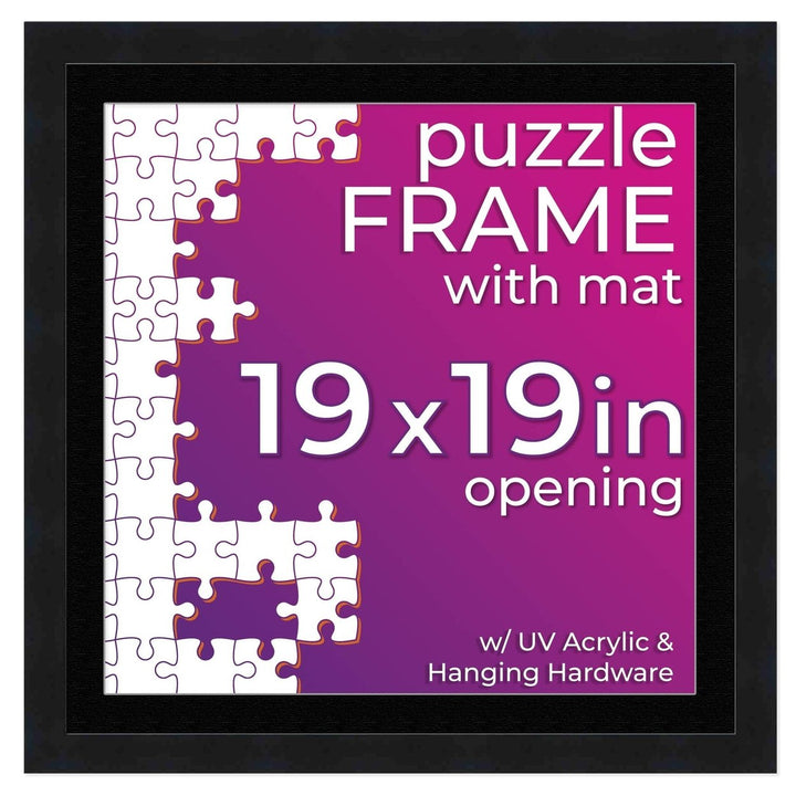 Black Wood Puzzle Frame Kit with Glue Sheets, Black Mat, Backing, UV Acrylic - Available in 20 Popular Sizes Image 8