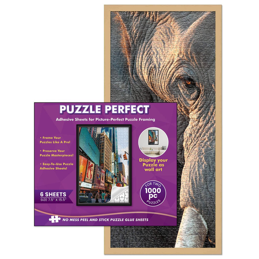 Natural Wood Puzzle Frame Kit with Glue Sheets, Backing, UV Acrylic - Available in 20 Popular Sizes Image 1