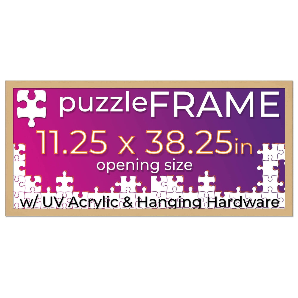 Natural Wood Puzzle Frame Kit with Glue Sheets, Backing, UV Acrylic - Available in 20 Popular Sizes Image 2