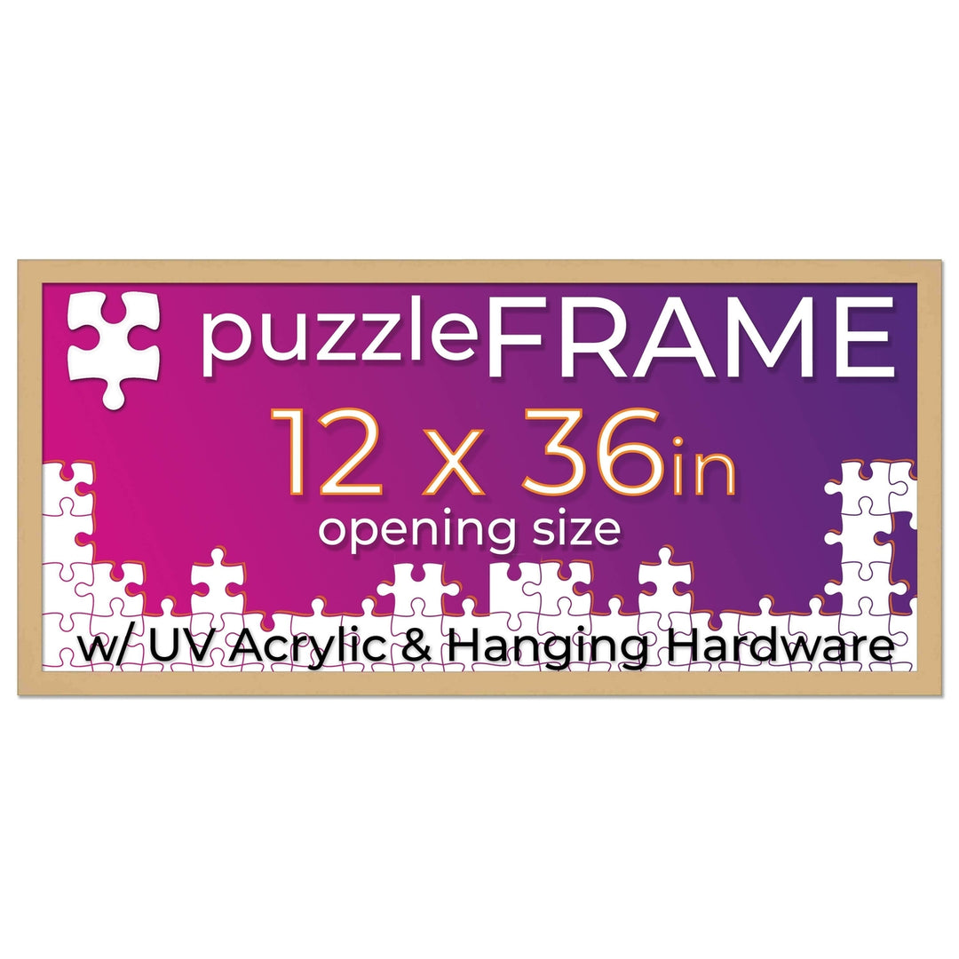 Natural Wood Puzzle Frame Kit with Glue Sheets, Backing, UV Acrylic - Available in 20 Popular Sizes Image 3