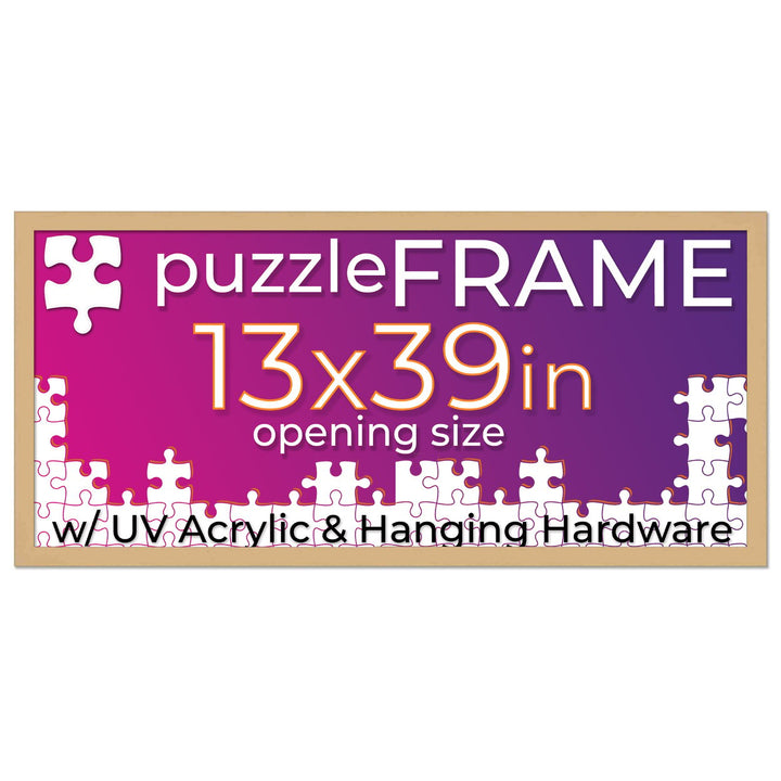 Natural Wood Puzzle Frame Kit with Glue Sheets, Backing, UV Acrylic - Available in 20 Popular Sizes Image 4