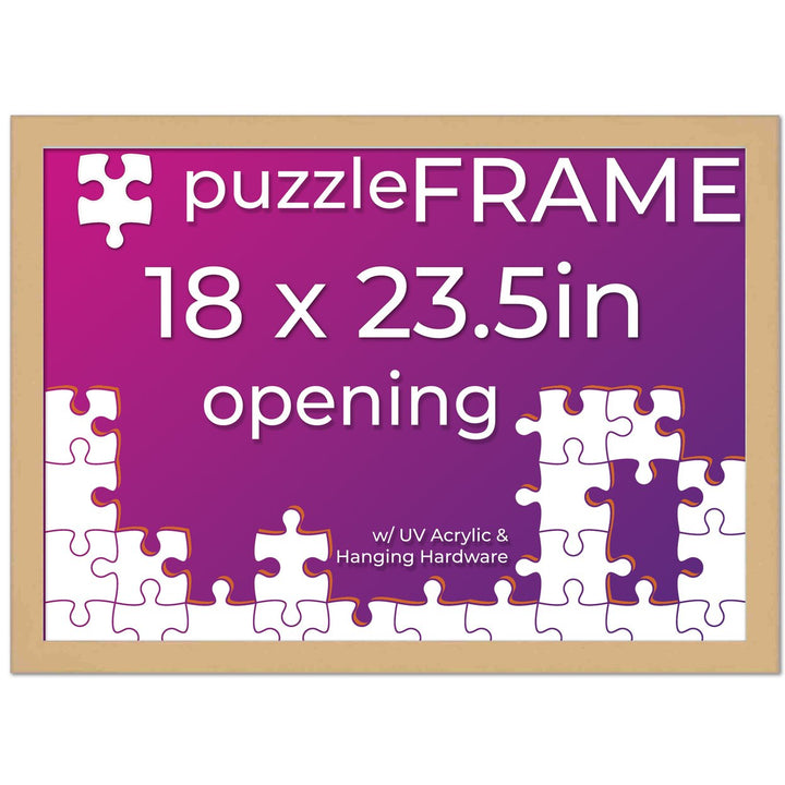 Natural Wood Puzzle Frame Kit with Glue Sheets, Backing, UV Acrylic - Available in 20 Popular Sizes Image 6