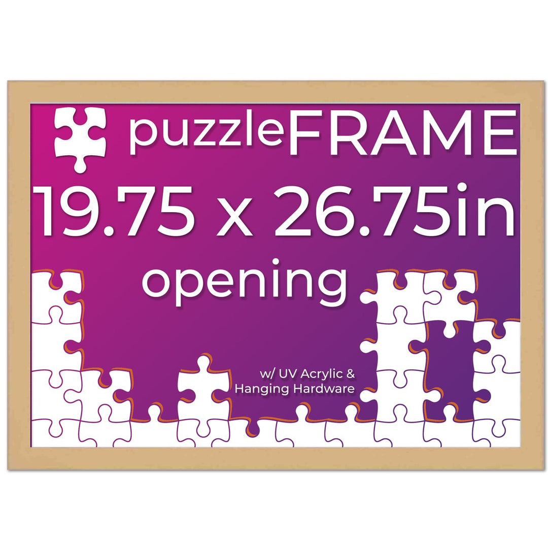 Natural Wood Puzzle Frame Kit with Glue Sheets, Backing, UV Acrylic - Available in 20 Popular Sizes Image 9