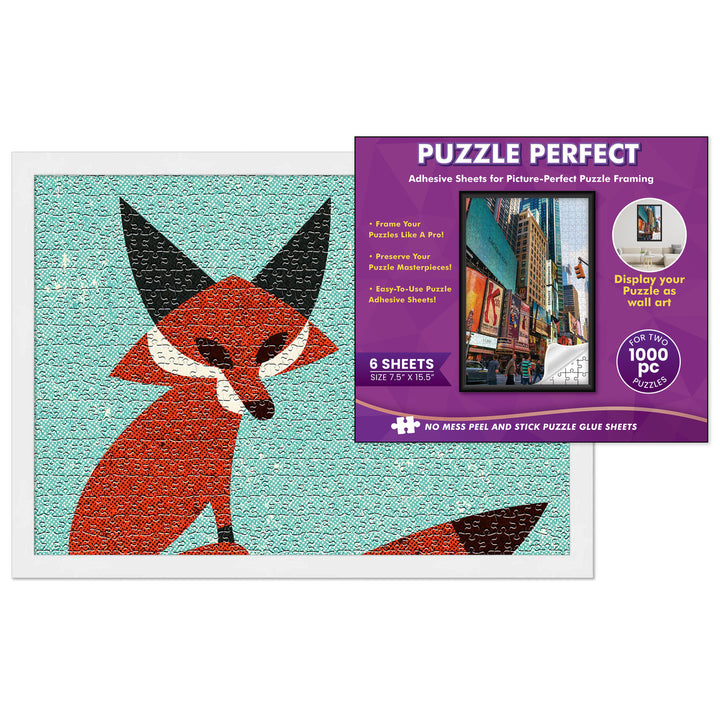 White Wood Puzzle Frame Kit with Glue Sheets, Backing, UV Acrylic - Available in 20 Popular Sizes Image 1