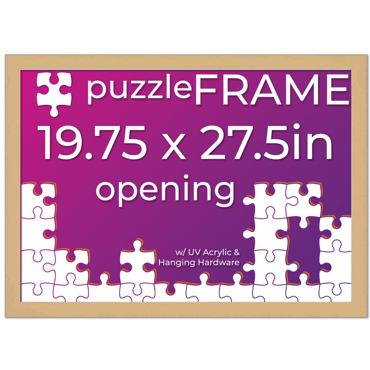 Natural Wood Puzzle Frame Kit with Glue Sheets, Backing, UV Acrylic - Available in 20 Popular Sizes Image 10