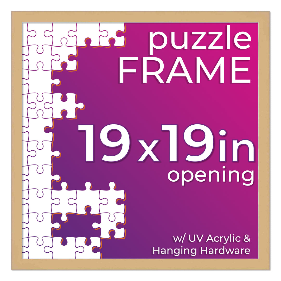 Natural Wood Puzzle Frame Kit with Glue Sheets, Backing, UV Acrylic - Available in 20 Popular Sizes Image 11