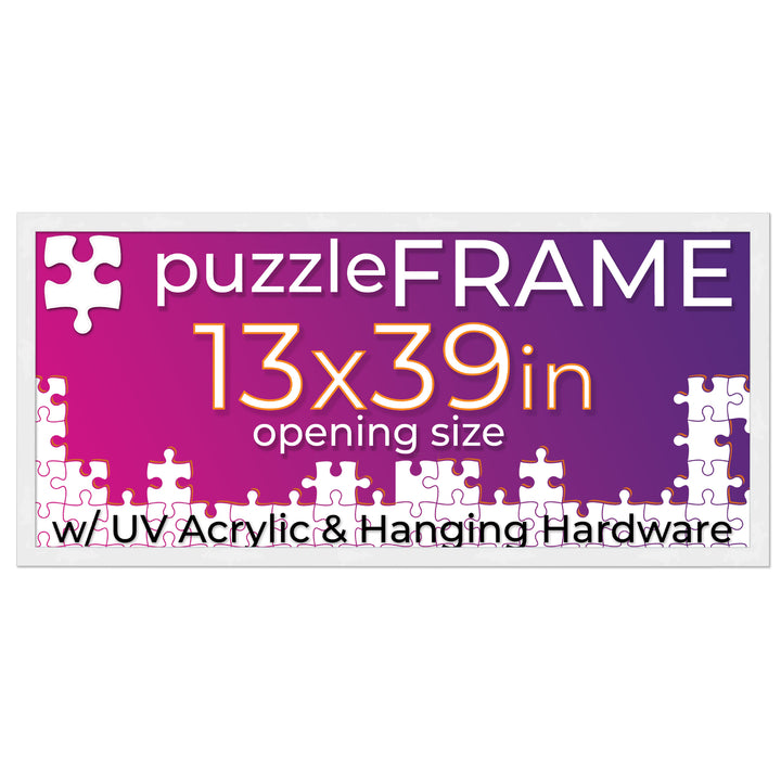 White Wood Puzzle Frame Kit with Glue Sheets, Backing, UV Acrylic - Available in 20 Popular Sizes Image 4